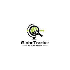 globe tracker search vector logo for company