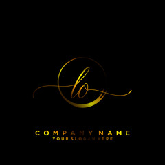 LO Initial handwriting logo vector