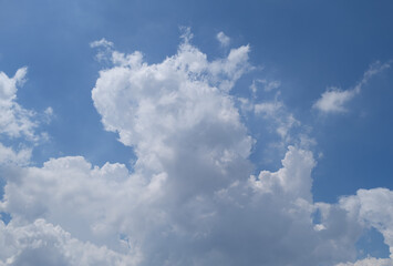 Blue sky and white clouds, white clouds, blue on the background.