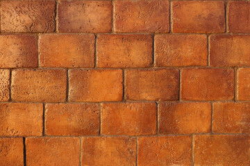 brick red wall.