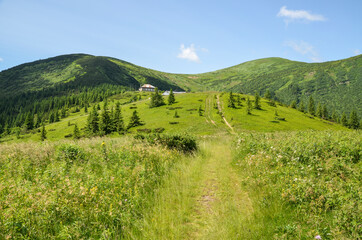 The Weather station located highly on Chornohora ridge near the Hoverla mountain. Carpathian Mountains, Ukraine