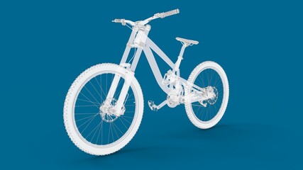 3D rendering of a mountain bike bicycle downhill wheel cycling cross
