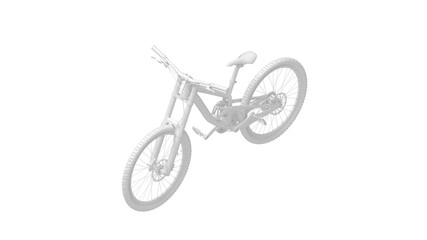 Fototapeta na wymiar 3D rendering of a mountain bike bicycle downhill wheel cycling cross