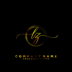 LZ Initial handwriting logo vector