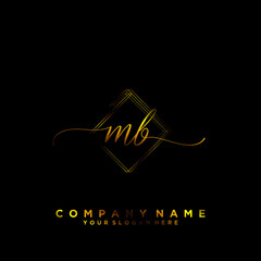 MB Initial handwriting logo vector
