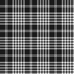 Plaid (tartan) seamless pattern. Black and white color.