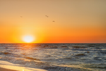 Beautiful tropical sunrise on the beach.