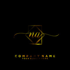 NA Initial handwriting logo vector