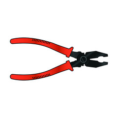 Pliers - a manual tool for mechanical work. Single illustration, icon. Vector image.