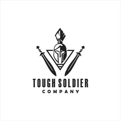Tough Soldier logo design. Soldier logo template. Simple logo of creative royal warrior