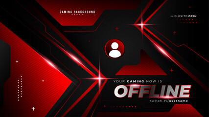 Abstract Red Futuristic Gaming Background for Offline Twitch stream