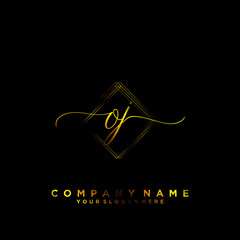 OJ Initial handwriting logo vector