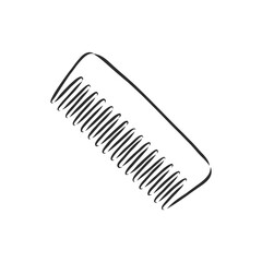 illustration of brush on white, brush hair, vector sketch illustration