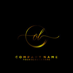 OL Initial handwriting logo vector