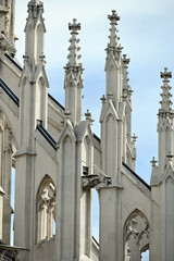 Fototapeta na wymiar Votive Church Votivekirche facade exterior in Vienna Austria