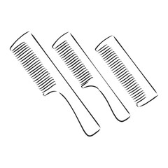 illustration of brush on white, brush hair, vector sketch illustration