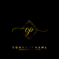 OP Initial handwriting logo vector