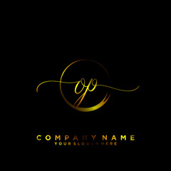 OP Initial handwriting logo vector