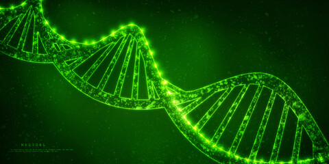 2d render of dna structure, abstract background
