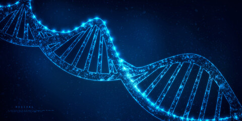 2d render of dna structure, abstract background
