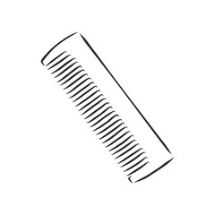 illustration of brush on white, brush hair, vector sketch illustration