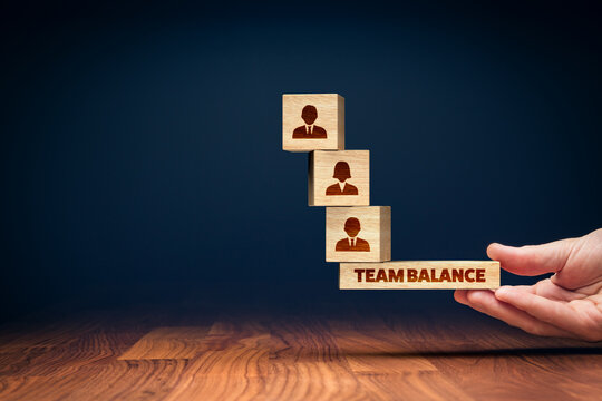 Human resources management team balance concept