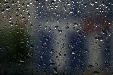 The raindrops on car glass