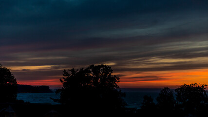 Fototapeta premium Sonnenuntergang am Nordstrand von Göhren auf der Insel Rügen