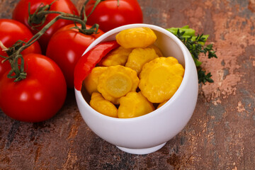 Tasty marinated patisson