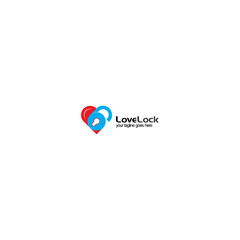 love lock dating logo design concept