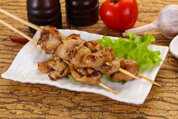 Chicken skin skewer