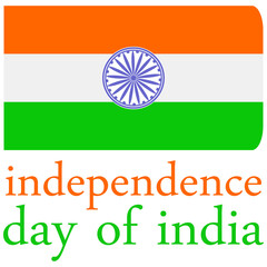 Independence Day for Indian with texts and the Ashoka Wheel. vector illustration.
