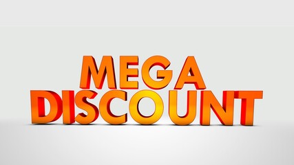 Mega Discount 3D text isolated on white background sale discount 