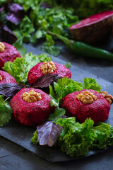 pkhali beetroot ,georgian traditional phali(pkhali),   georgian cuisine