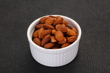 Almonds nuts heap