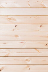 Vertical background with horizontal wooden boards. House wall
