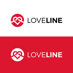 Loveline logo. Icon vector.