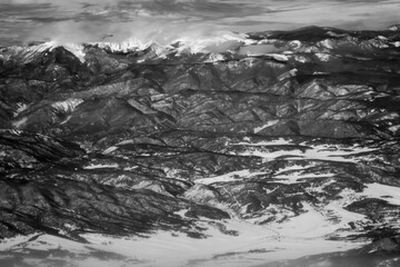 Fototapeta na wymiar Landscape from the sky in Black and White