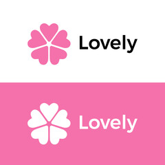 Love + flower. Lovely logo. Icon vector.