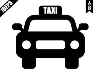 taxi sign isolated on white