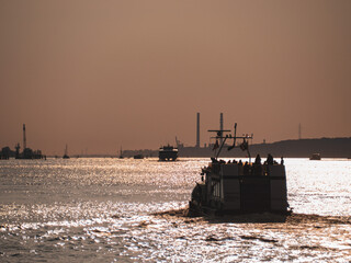 Fototapeta premium Sunset on Elbe