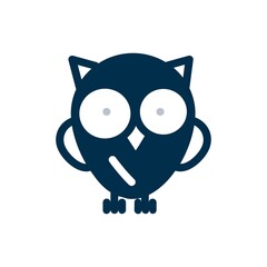 Young funny bird or chick icon. Flat design for logo, mascot element.