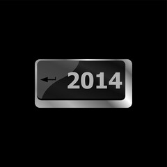 2014 new year keyboard key button close-up