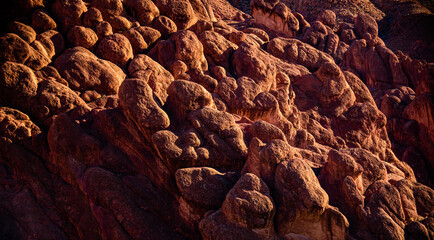 Dramatic rock formations at the ‘Monkey’s Fingers’ in the Dades Valley, also referred to as the Monkey Paws mountains.
