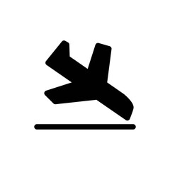 Obraz premium Plane landing icon in line design style. Airplane arrival in at airport sign.