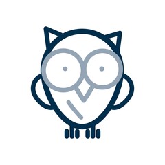 Young funny bird or chick icon. Flat design for logo, mascot element.