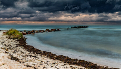 Remains of old broken pier, Baltic Sea