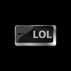 keys saying lol on computer keyboard key. Lol text