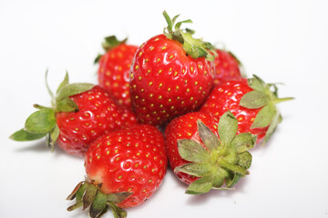 strawberries on white background