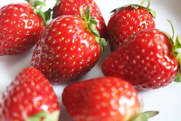 fresh strawberries on a white background